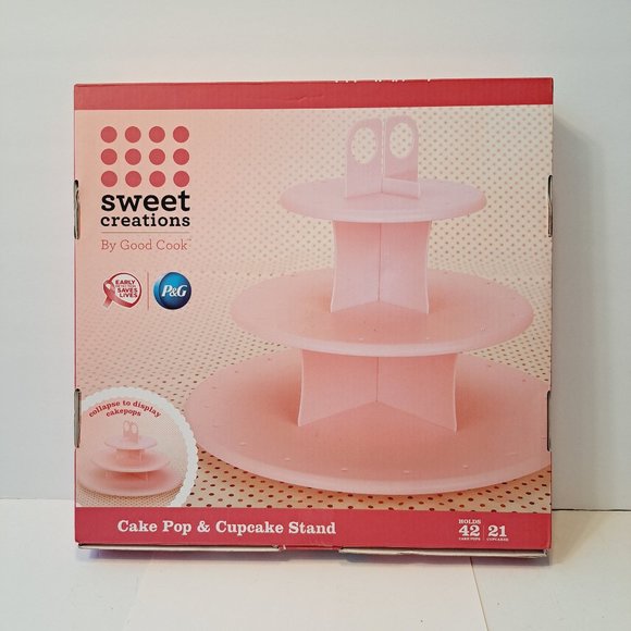 GOOD COOK Sweet Creations PINK Expandable 7 Pc. Cake Pop/ Cupcake Stand SEALED! - Picture 5 of 10